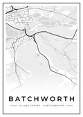 Street map poster of Batchworth village centre, Hertfordshire