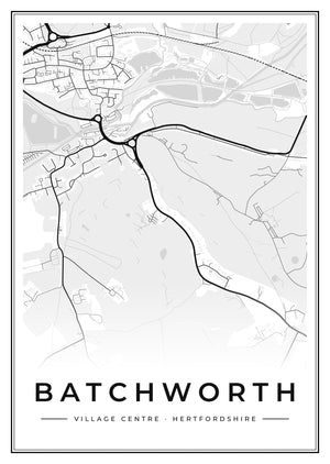 Batchworth Village Centre Street Map Poster