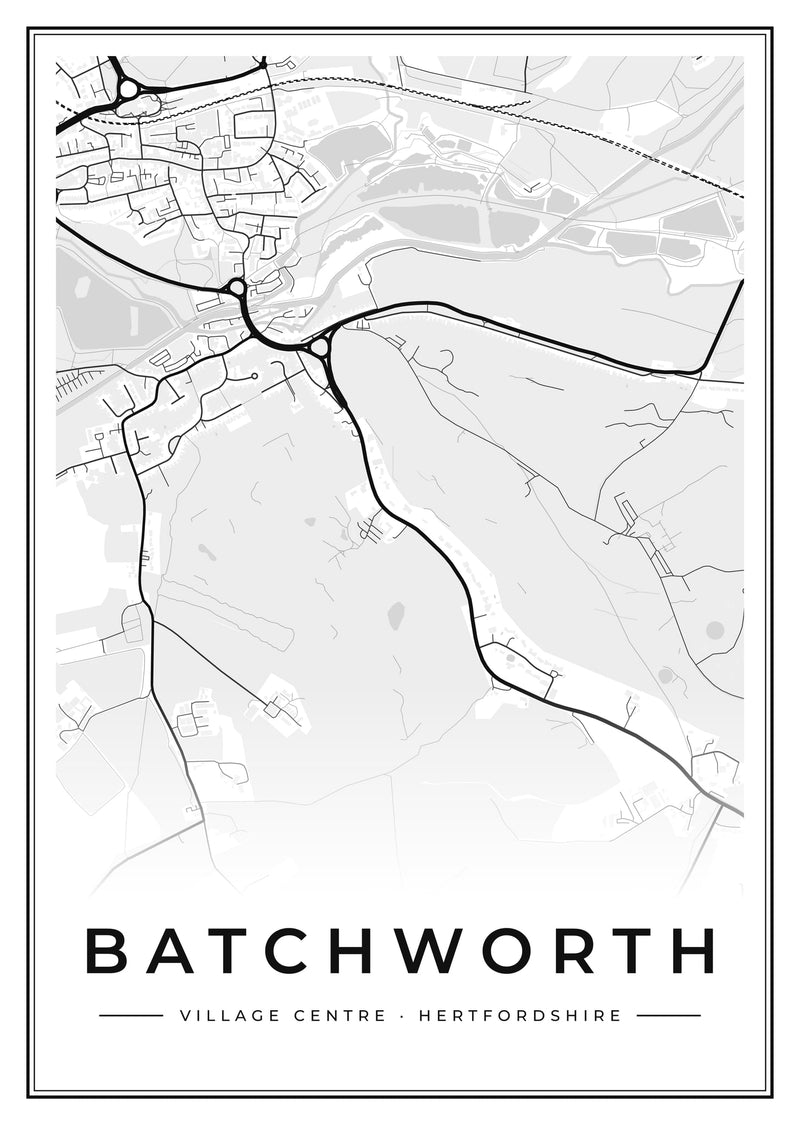 Batchworth Village Centre Street Map Poster
