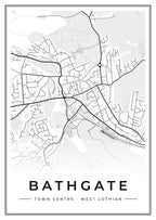 Street map poster of Bathgate town centre, West Lothian