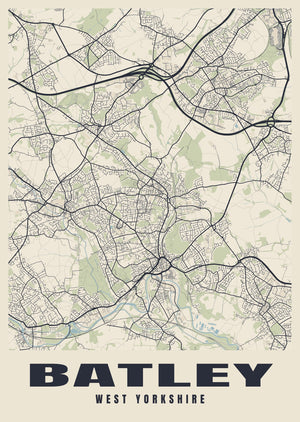 Batley Street Map Poster