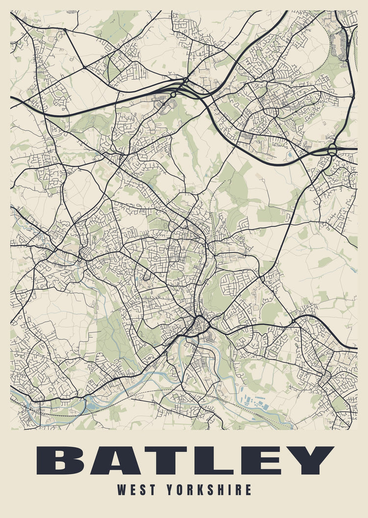 Batley Street Map Poster