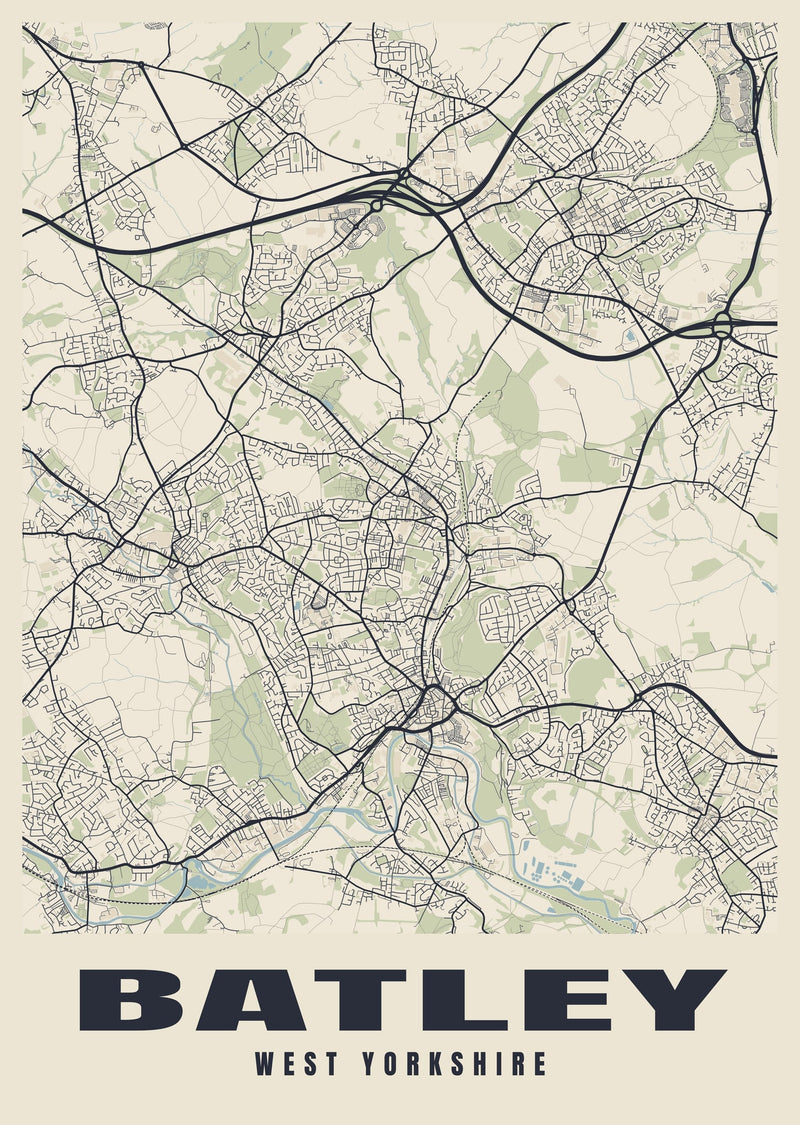 Batley Street Map Poster