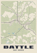Street map poster of Battle, East Sussex