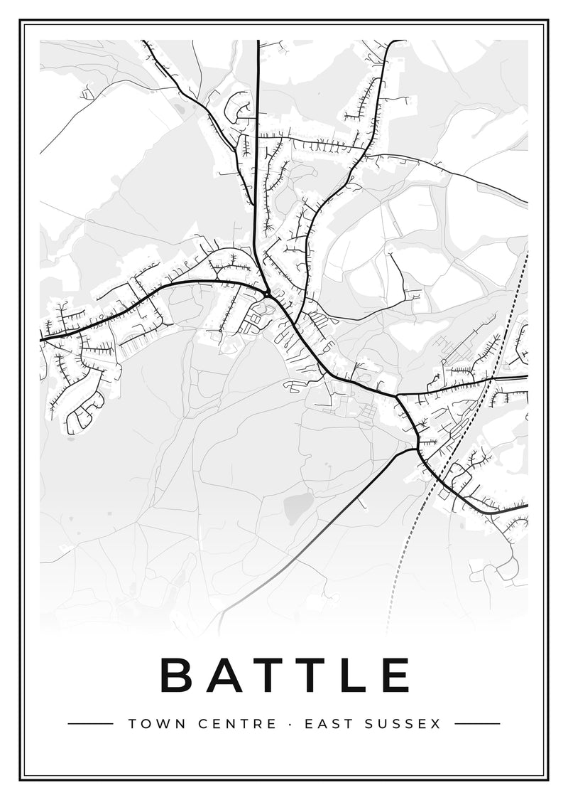 Battle Town Centre Street Map Poster
