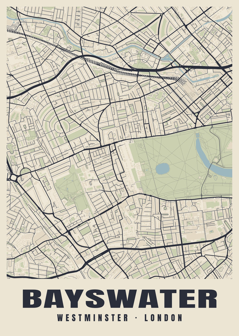 Bayswater Heritage Street Map Poster