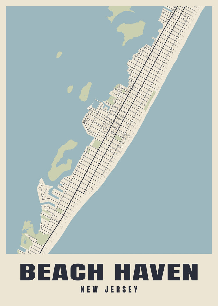Beach Haven Street Map Poster