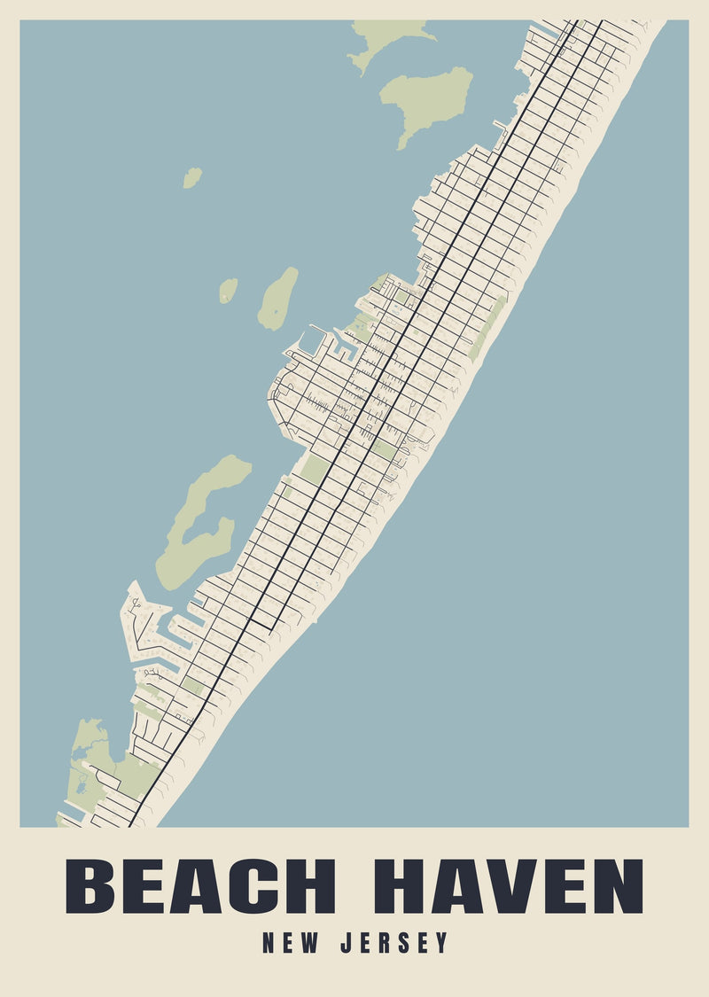 Beach Haven Street Map Poster
