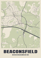 Street map poster of Beaconsfield, Buckinghamshire