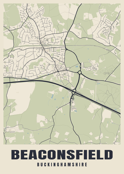 Street map poster of Beaconsfield, Buckinghamshire