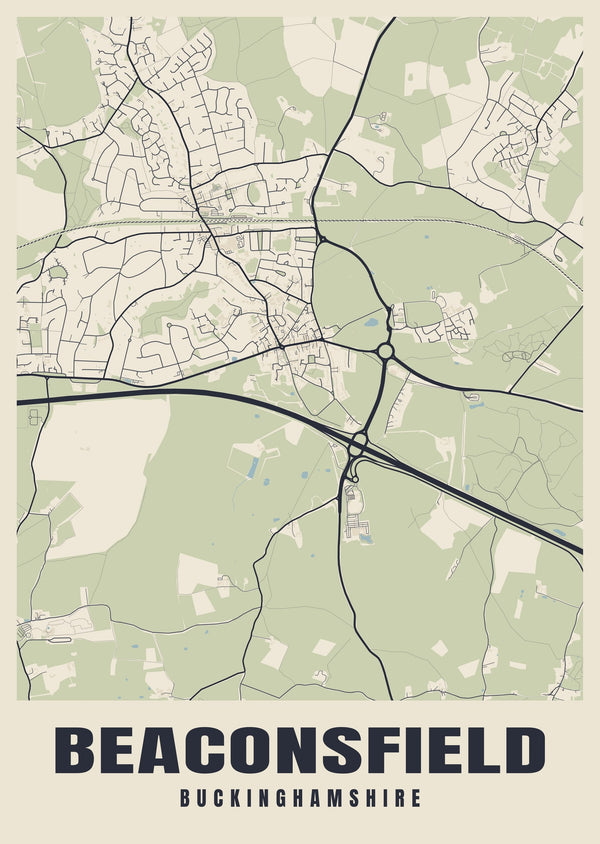 Beaconsfield Street Map Poster