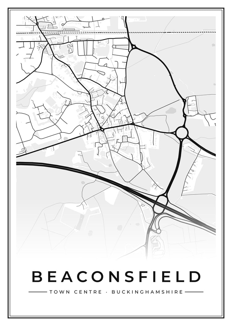 Beaconsfield Town Centre Street Map Poster