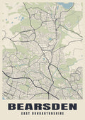 Street map poster of Bearsden, East Dunbartonshire