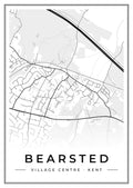 Street map poster of Bearsted village centre, Kent