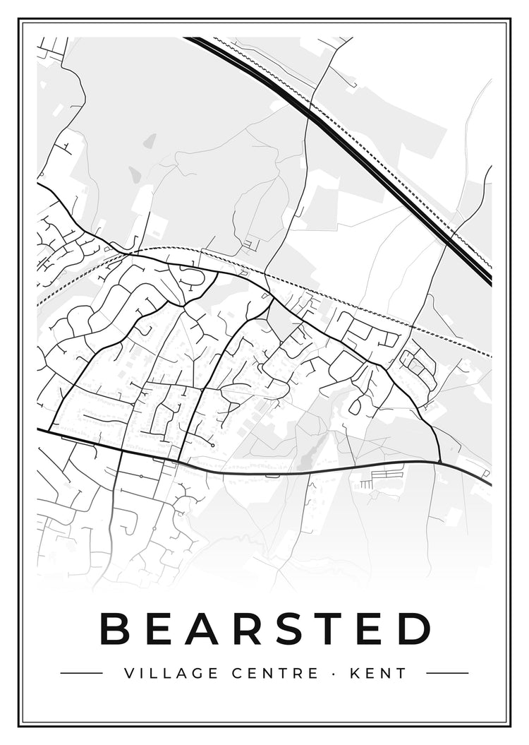 Bearsted Village Centre Street Map Poster
