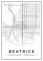 Street map poster of downtown Beatrice, Nebraska