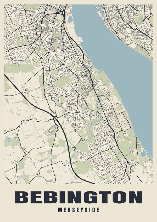 Bebington Street Map Poster