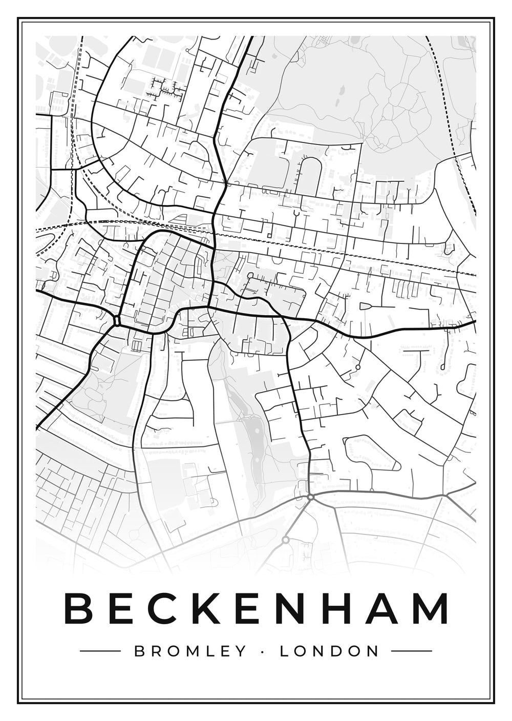 Beckenham Street Map Poster
