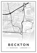 Street map poster of Beckton, Newham, London