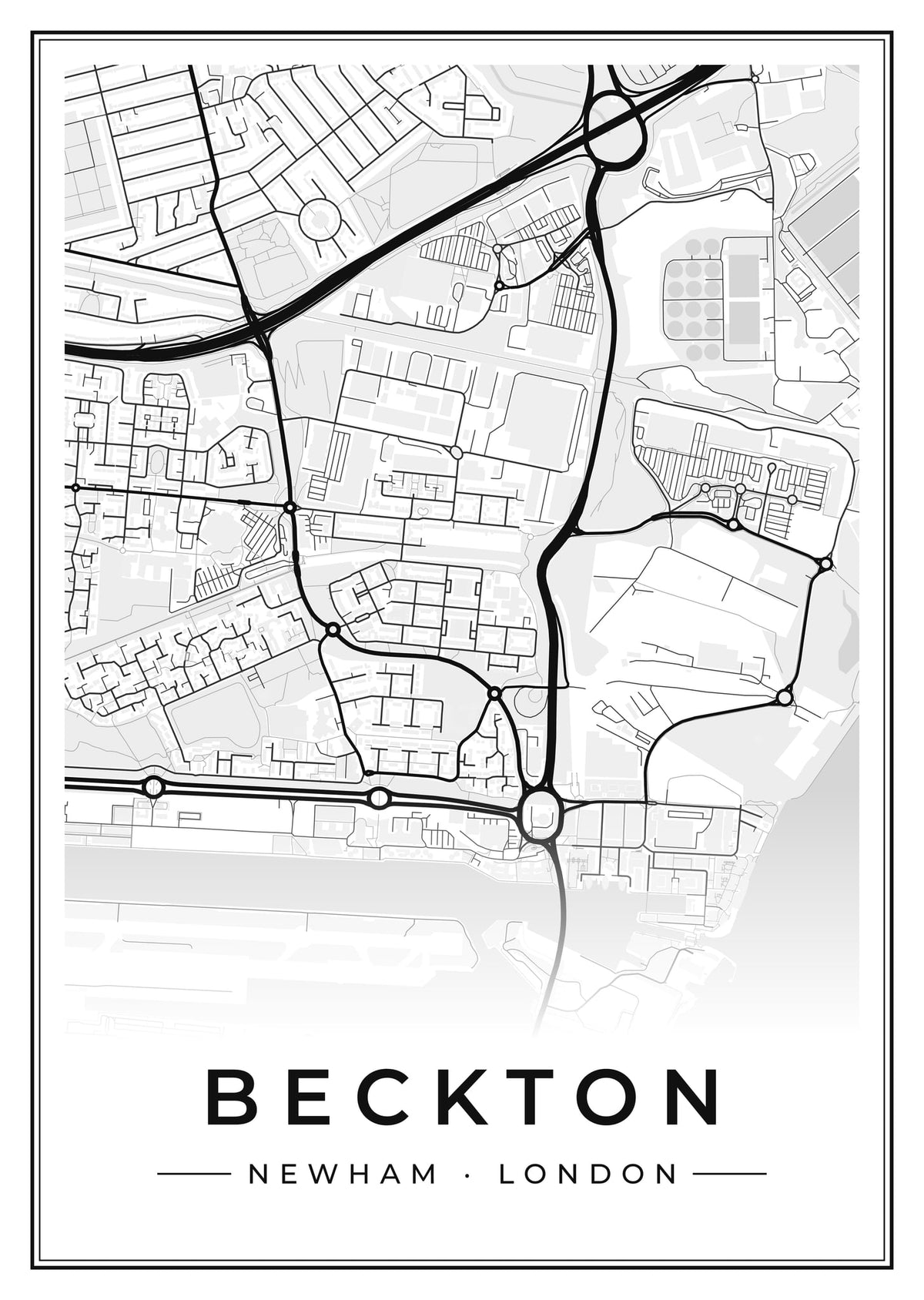 Street map poster of Beckton, Newham, London
