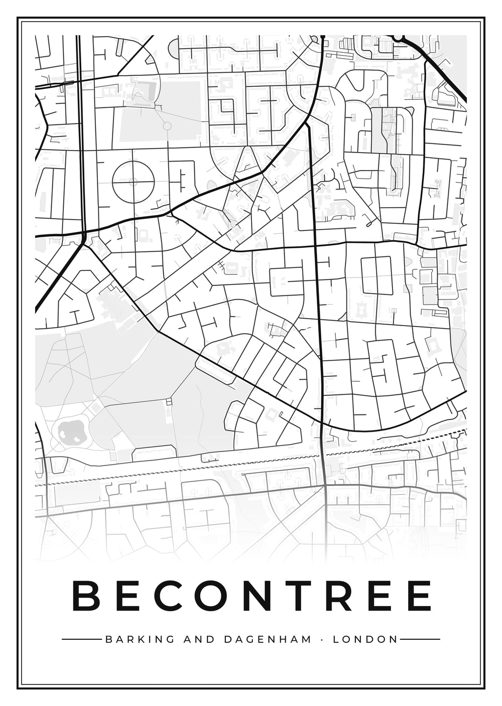 Becontree Street Map Poster