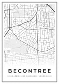 Street map poster of Becontree, Barking and Dagenham, London