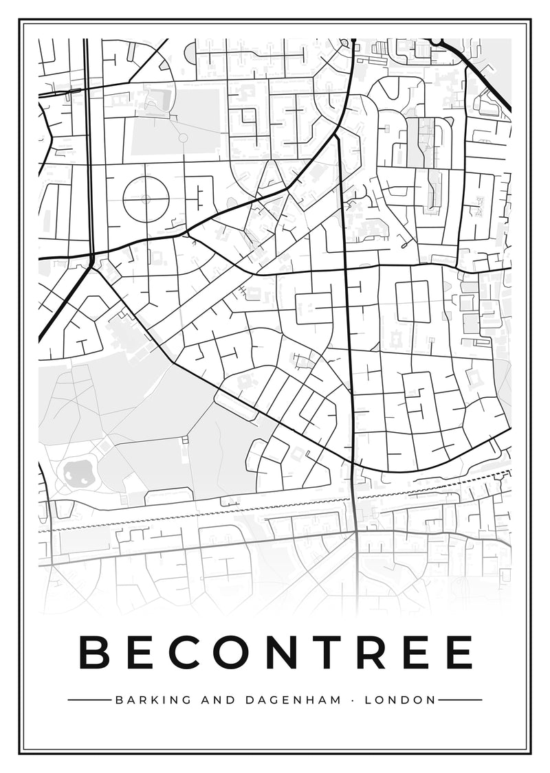 Becontree Street Map Poster