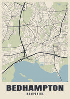 Street map poster of Bedhampton, Hampshire