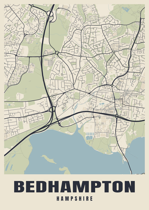 Street map poster of Bedhampton, Hampshire
