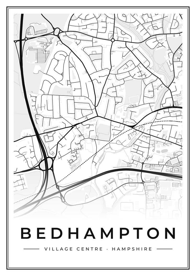 Bedhampton Village Centre Street Map Poster