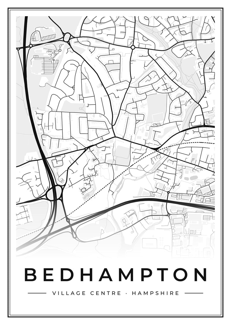Bedhampton Village Centre Street Map Poster