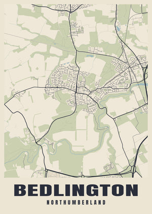 Bedlington Street Map Poster