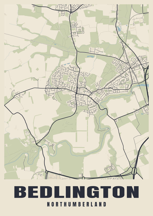 Bedlington Street Map Poster