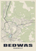 Street map poster of Bedwas, Caerphilly