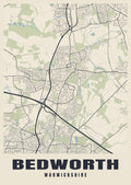 Street map poster of Bedworth, Warwickshire