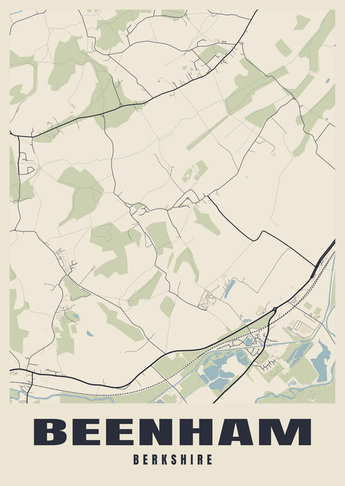 Street map poster of Beenham, Berkshire