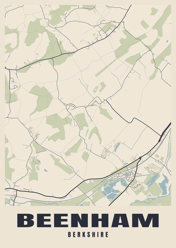 Beenham Street Map Poster