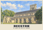 St John the Baptist Church, Beeston poster, British Heritage style