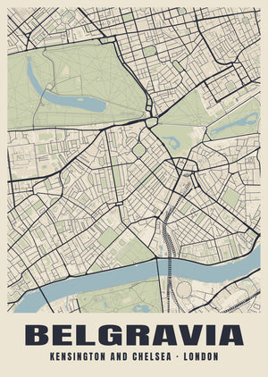 Belgravia Heritage Street Map Poster