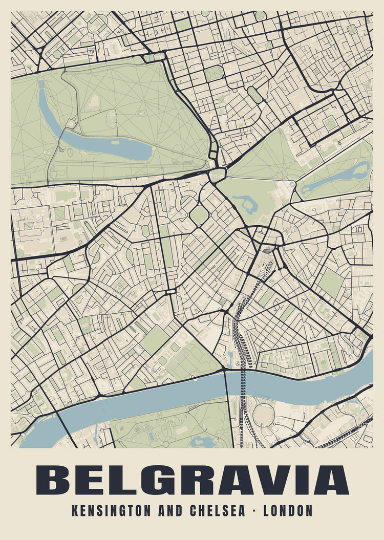 Belgravia Heritage Street Map Poster