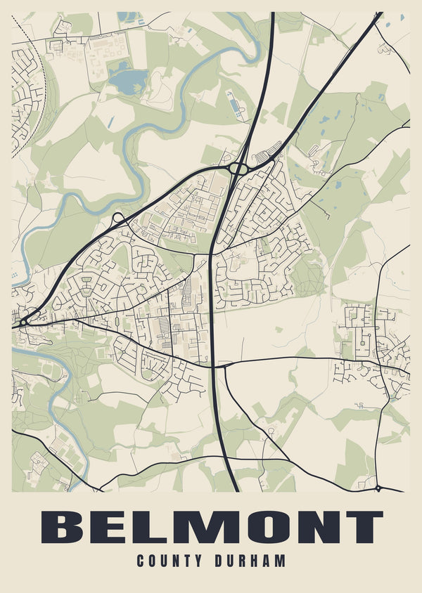 Belmont Street Map Poster