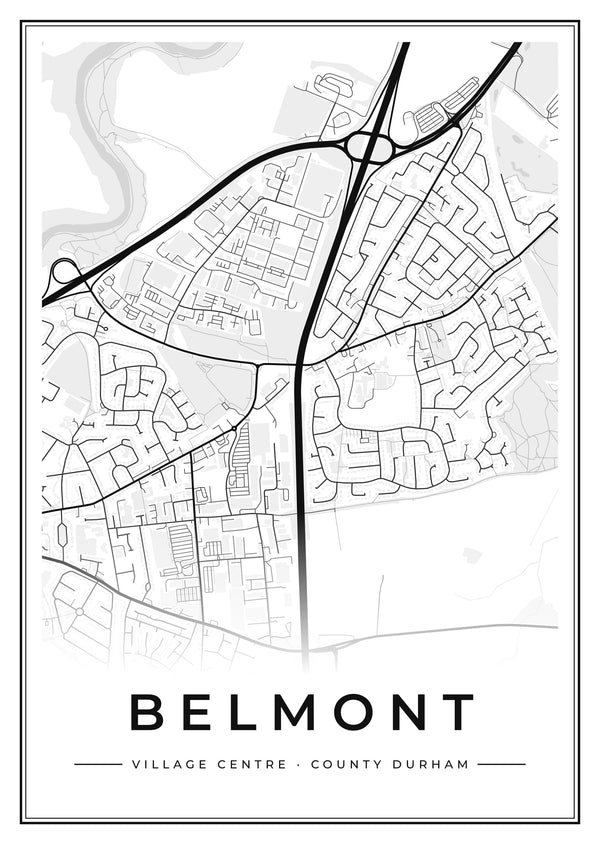 Belmont Village Centre Street Map Poster