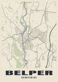 Street map poster of Belper, Derbyshire