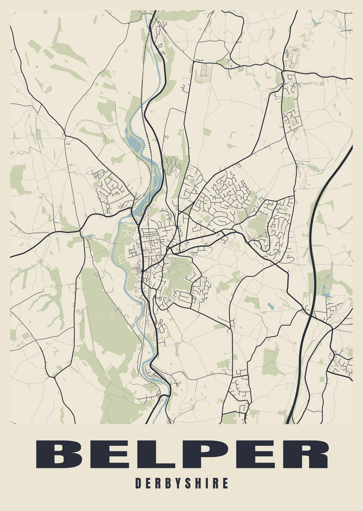 Belper Street Map Poster