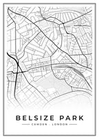 Street map poster of Belsize Park, Camden, London