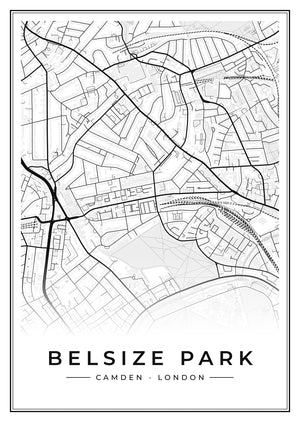 Belsize Park Street Map Poster