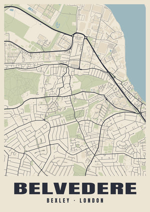 Belvedere Heritage Street Map Poster