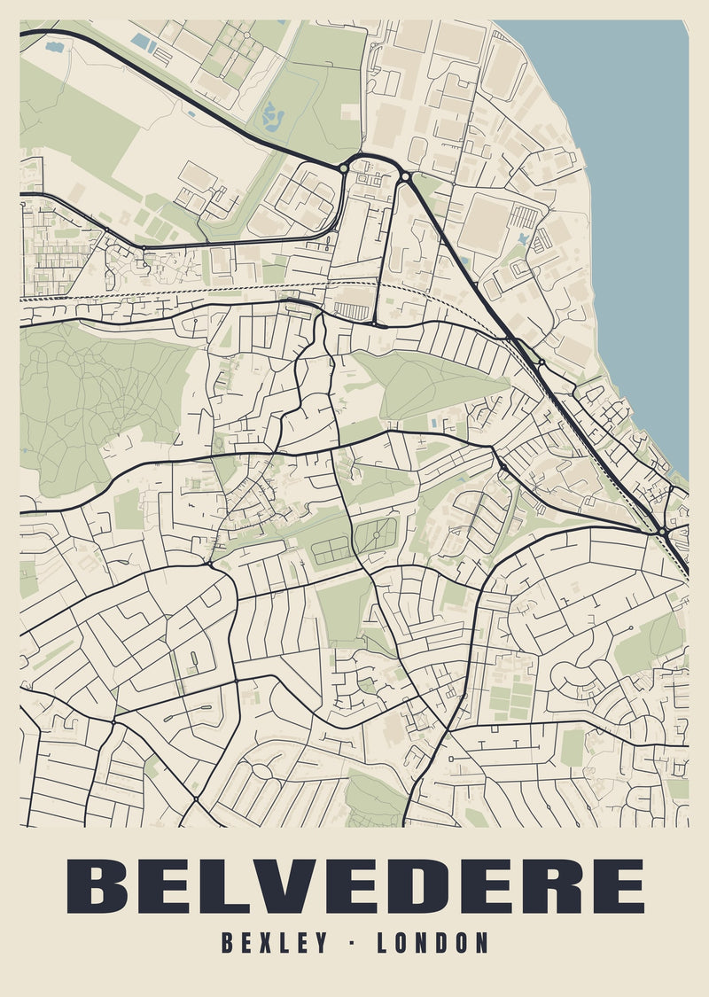 Belvedere Heritage Street Map Poster