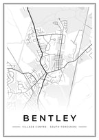 Street map poster of Bentley village centre, South Yorkshire