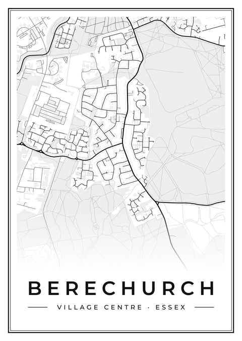Berechurch Village Centre Street Map Poster